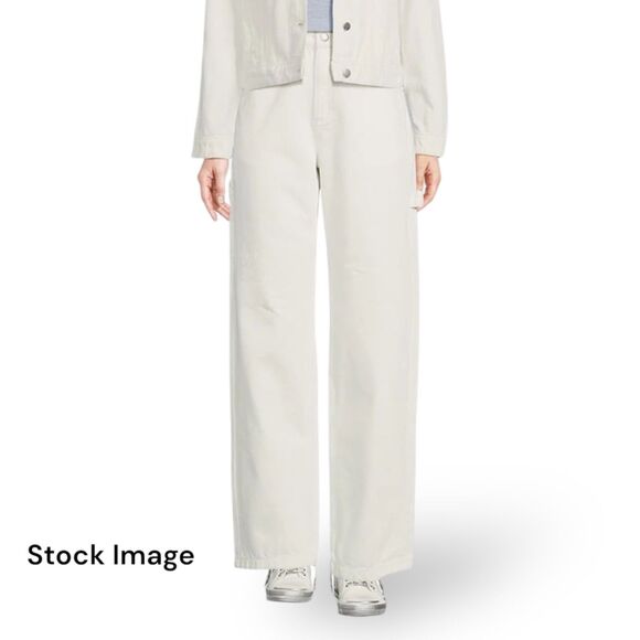 CHELSEA‎ & VIOLET Olivia Denim High Rise 5 Pocket Carpenter Jean Wm Sz 26 White - Picture 1 of 5